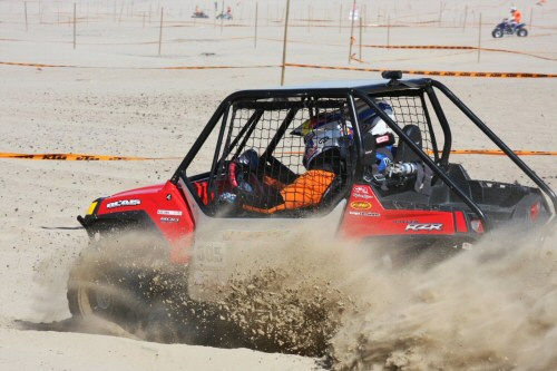 Chris and Eric in the  RZR racing at Pismo Beach