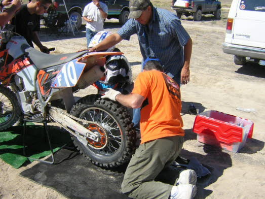 Martin (Dad) doing a tire change